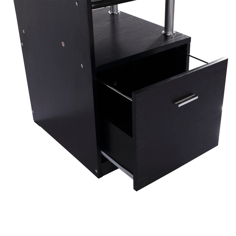Homcom Bureau pour Ordinateur en Bois Noir 152 x 60 x 88 cm
