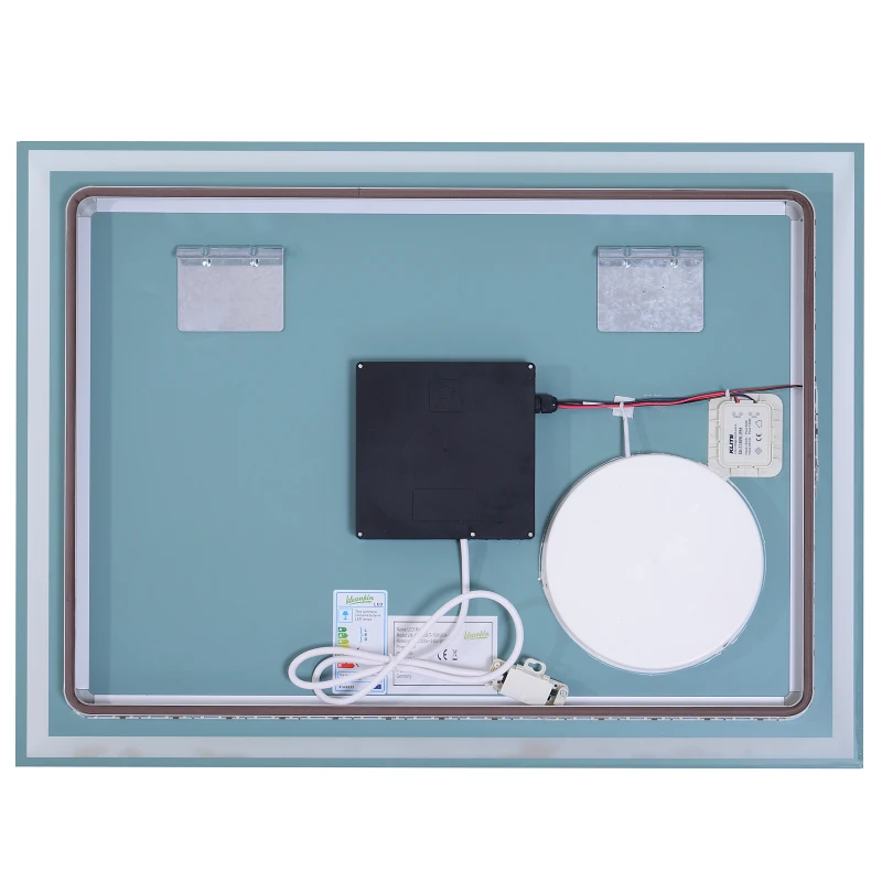 Kleankin 800x600 mm Illuminated LED Bathroom Mirror-Silver