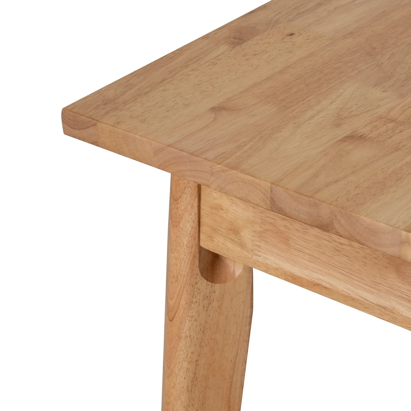 HOMCOM Solid Wood Dining Table, 80Lx80Wx75H cm, Rubber wood