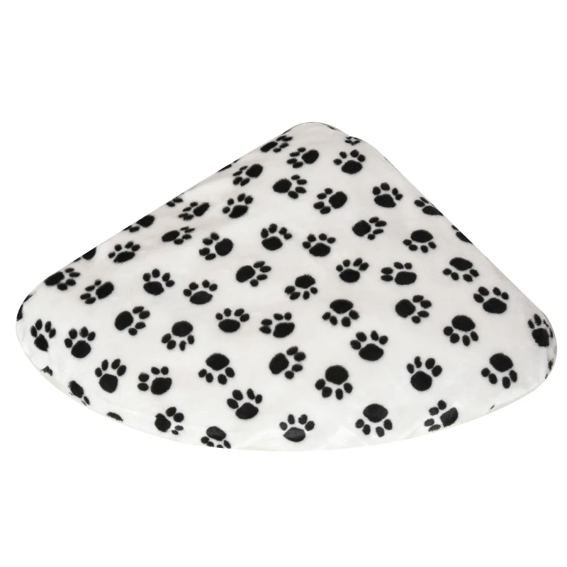 PawHut Wicker Raised Dog Bed Cat Sofa Elevated Couch Lifted Corner with Soft Plush Cushion Elevated Base Grey 58 x 58 x 28cm