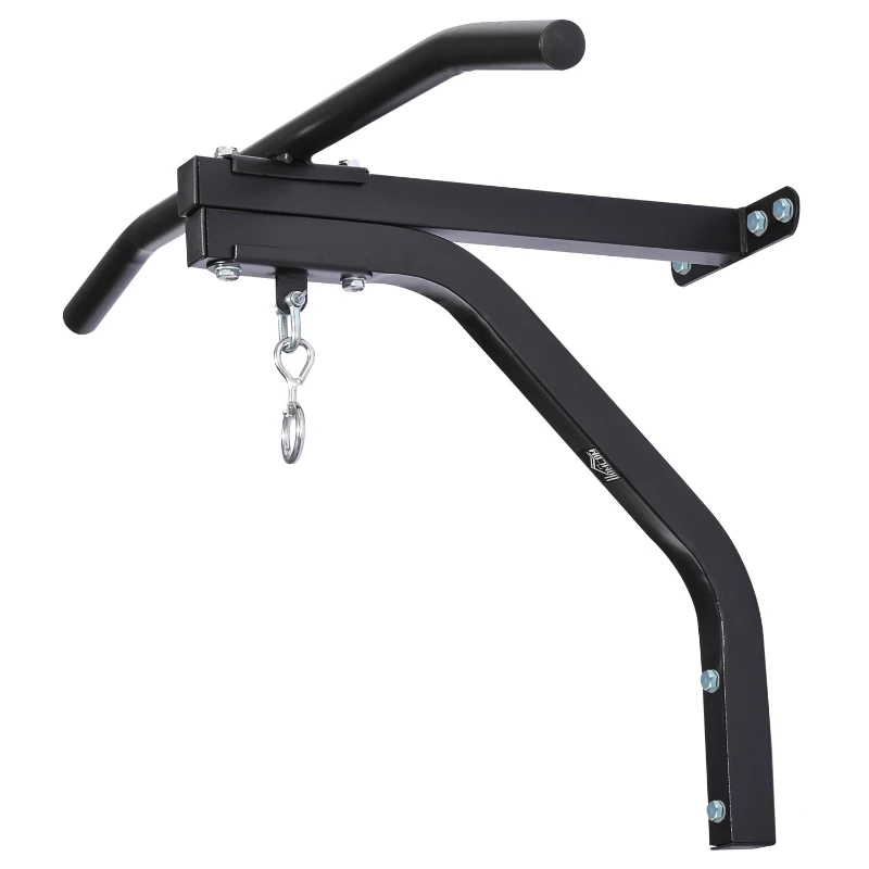 HOMCOM Punching Bag Hanger Wall Mount Bracket Kick Boxing MMA Training Frame Home Fitness Workout Pull Up Bar, Black