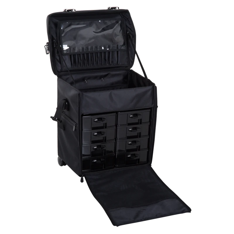 HOMCOM Make-up Bag 2-in-1, 40Lx30Dx72.5H cm-Black