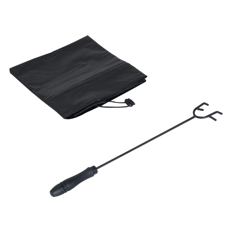 Outsunny Fire Pit, Square Shape-Black