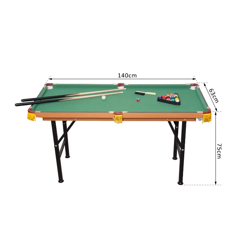 HOMCOM 4 ft 6in Billiards/Pool Table W/ Balls and Accessories-Green