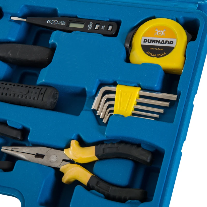 DURHAND 92 Pcs Mechanic Automotive Tool Box-Blue Case