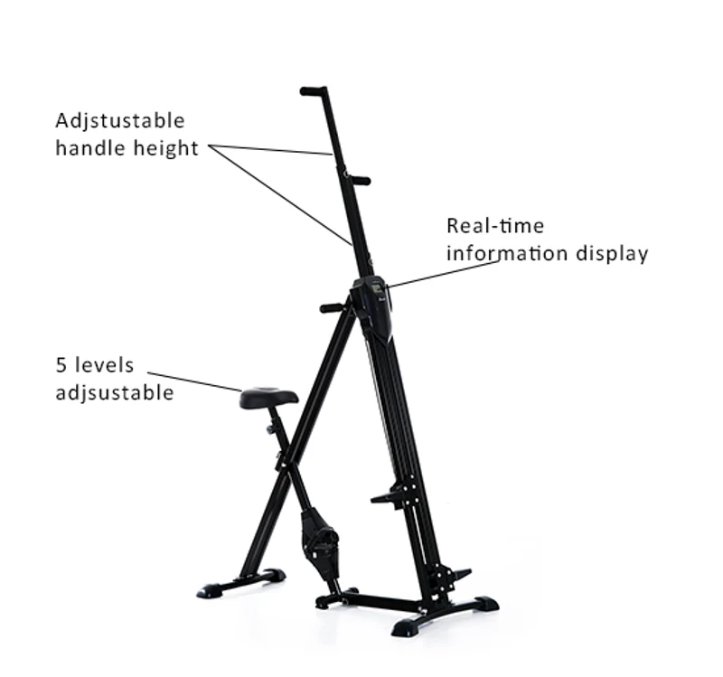 HOMCOM Vertical Climbing Machine W/ Monitor-Black