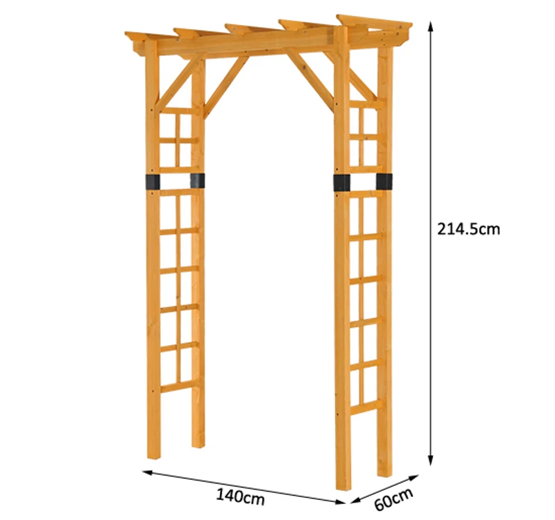 Outsunny Flower Plant Stand, 140Lx60Wx214.5H cm-Yellow/Black