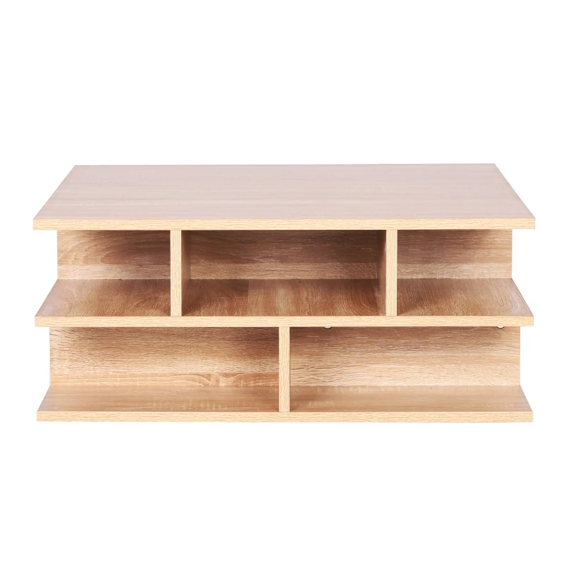 HOMCOM Coffee Table 12 Cubes Square Storage, 70W x 70D x 29Hcm-Oak