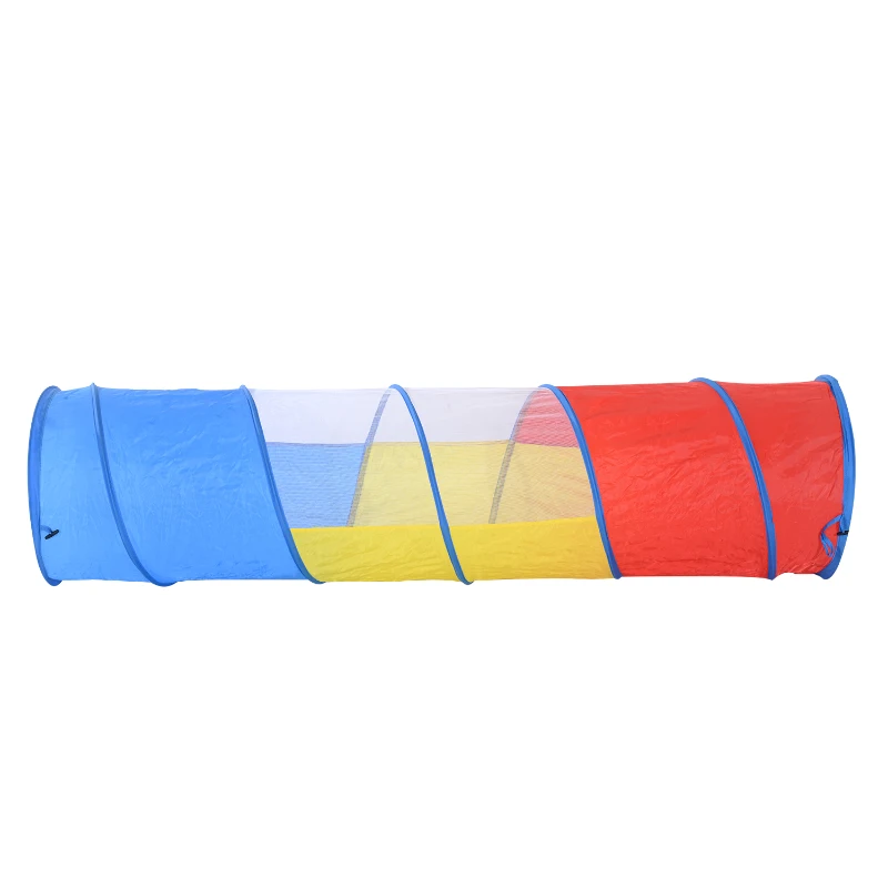PawHut Exercise Cat Tunnel-Red/Blue/Yellow