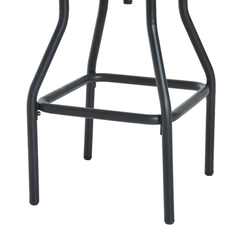 HOMCOM Vintage Industrial Bar Stool Height Adjustable Swivel Chair Metal Foot and Wood Surface (TypeB)