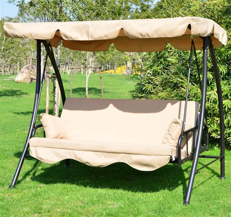 Outsunny 3-Seater Swing Chair Bench Seat-Beige
