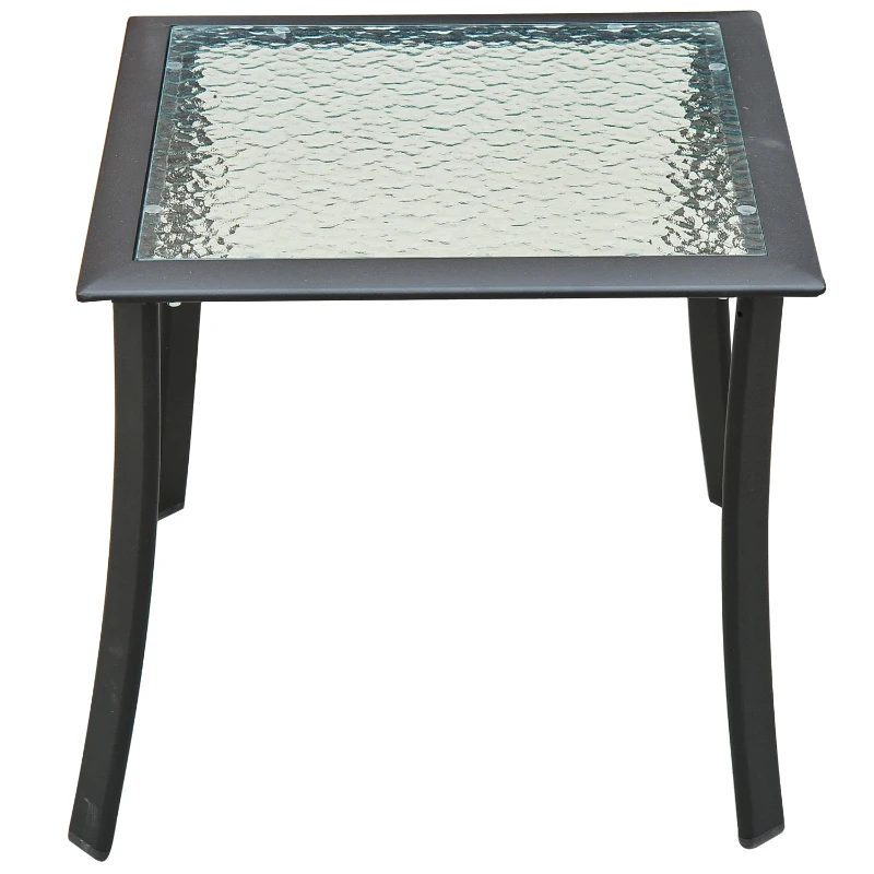 Outsunny 5 Pc Garden Lounger Set: 2 xChairs, 1 xCoffee Table, 2 xFoot Stool-Black