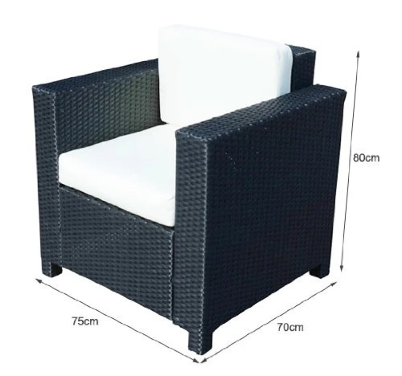 Outsunny 2 Rattan Garden single Seater Chair All Weather Wicker Weave Single Sofa chair armchair Patio Black