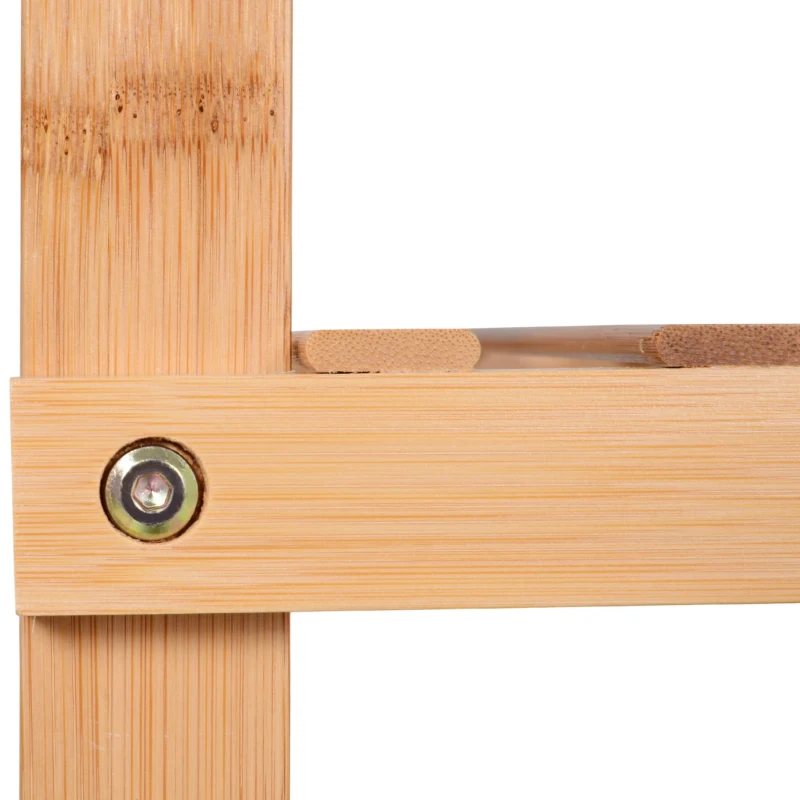 HOMCOM Standing Bamboo Shelves Simplistic 6-Tier Storage Shelf Natural