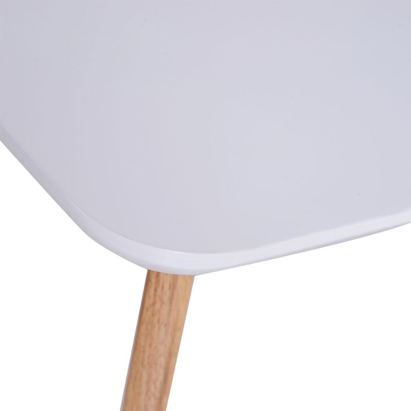 HOMCOM Scandinavian Style Coffee Table, 120Lx70Wx45H cm-White/Natural Wood Colour