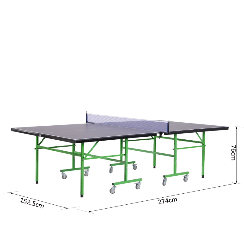 HOMCOM Folding Ping Pong Table, Metal Frame, MDF, Steel-Purple/Green