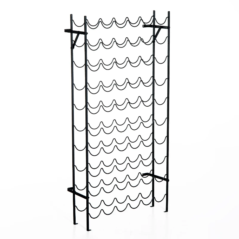 HOMCOM Metal Wine Rack for 60 Bottles, 63Wx20.5Dx118H cm-Black