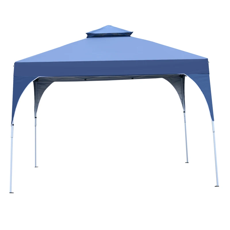 Outsunny 3x3 m Pop-Up Gazebo W/ 2-Tier Roof-Blue