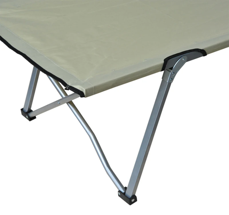 Outsunny Foldable Cot Bed 193Lx64Wx40H cm-Silver/Beige