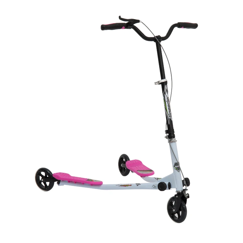 HOMCOM Kids 3 Wheels Speeder Scooter-Pink