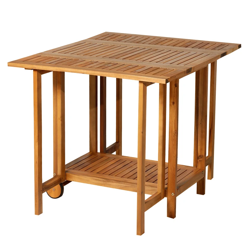 Outsunny 5 Pcs Acacia Wood Dining Set-Teak Colour