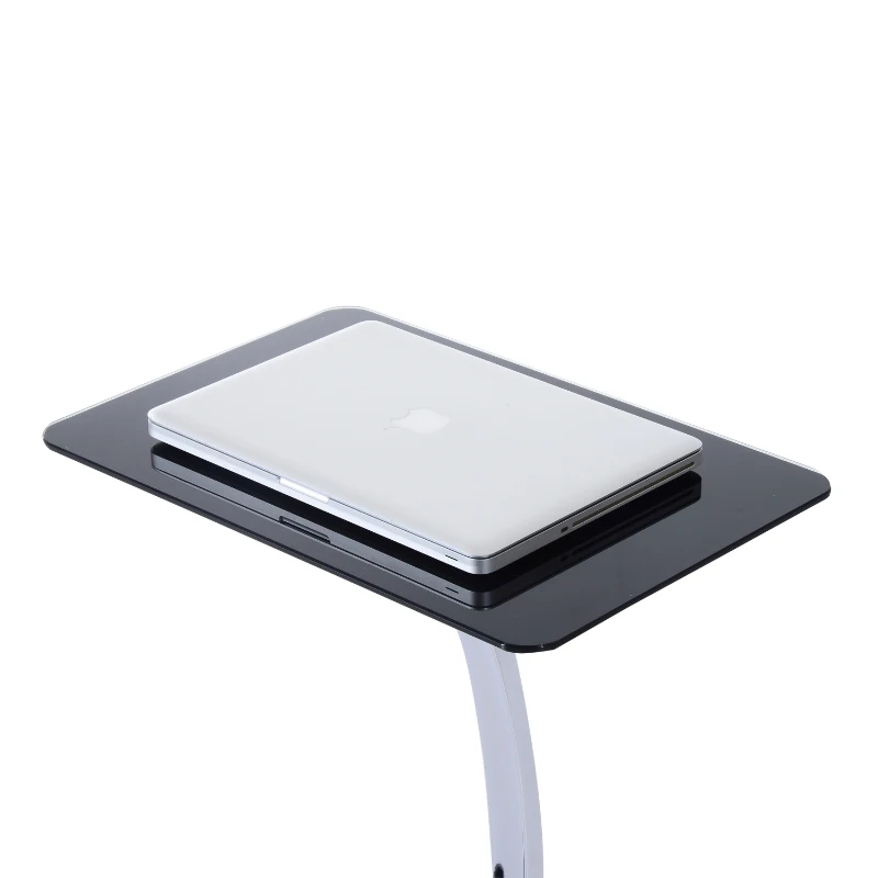 HOMCOM Portable Laptop Desk W/ Top glass