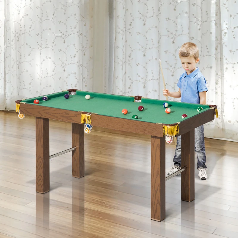 HOMCOM 4ft Mini Pool Table-Brown