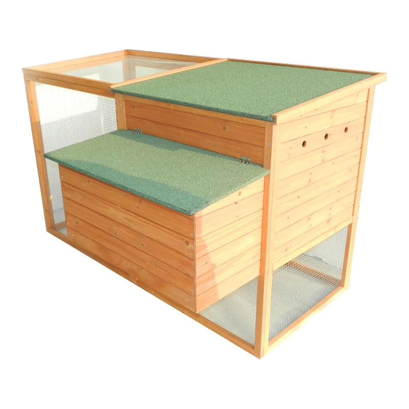 Pawhut Wooden Chicken Coop, 168Lx110.5Wx101.5H cm-Fir Wood