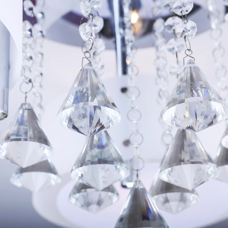 HOMCOM Pendent Ceiling Light, Ф72-Silver/White