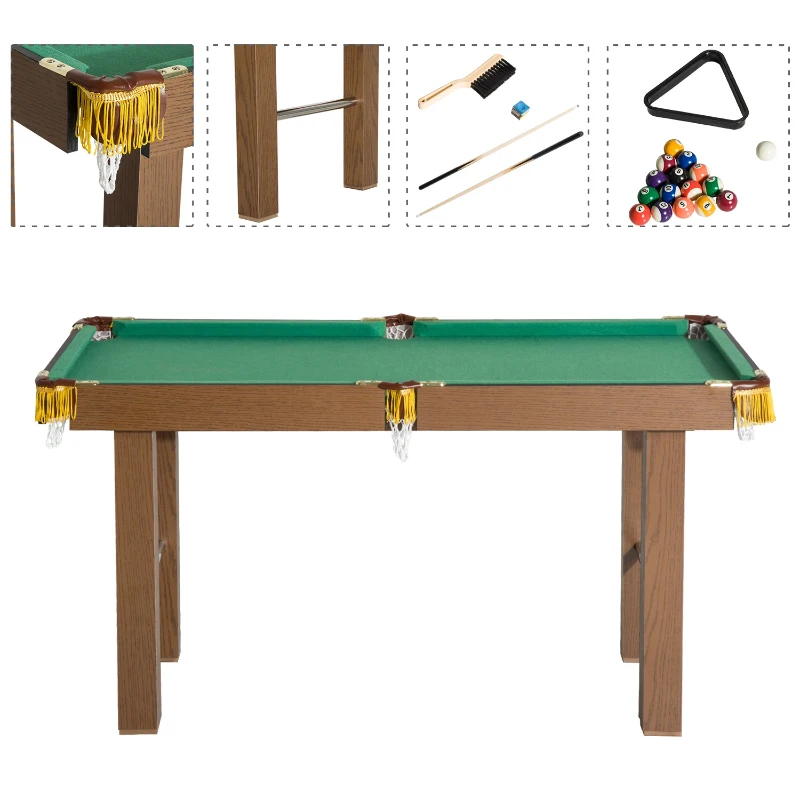 HOMCOM 4ft Mini Pool Table-Brown