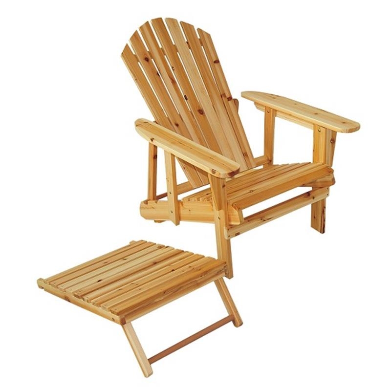 Garden Adirondack Chair W/ Pull Out Footrest aosom.co.uk