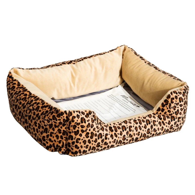 HOMCOM Pet Electric Heated Bed Pad-Leopard Print