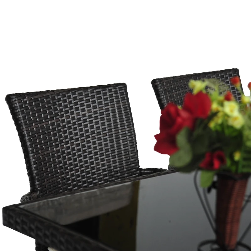 Outsunny 7 Pc Rattan Dining Set+Free 3 Pc Bistro Set