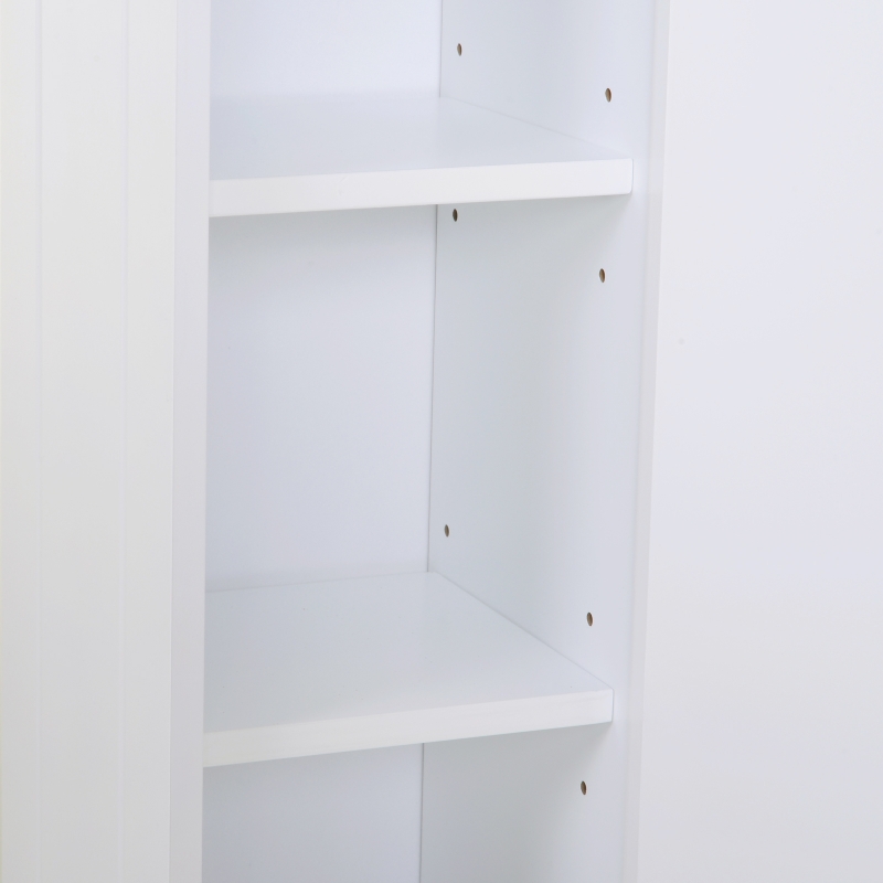 HOMCOM Over-The-Toilet Storage Cabinet Shelf Organizer Freestanding Spacesaver White Home Bathroom