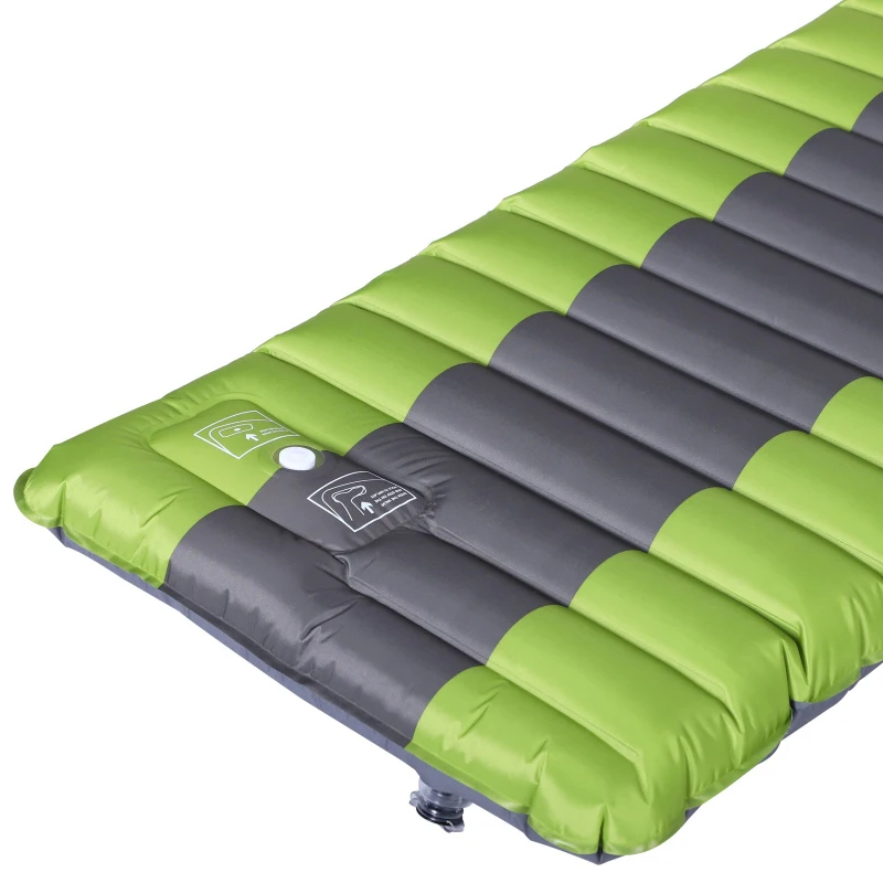 Outsunny PVC Self-Inflating Single Camping Mattress Bed Green