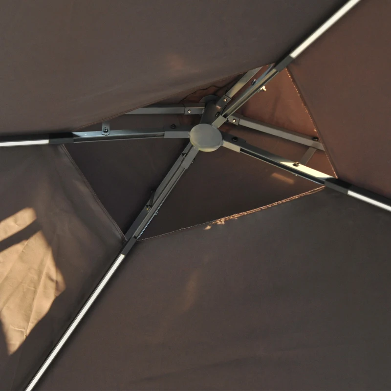 Outsunny Gazebo W/LED-Black/Coffee