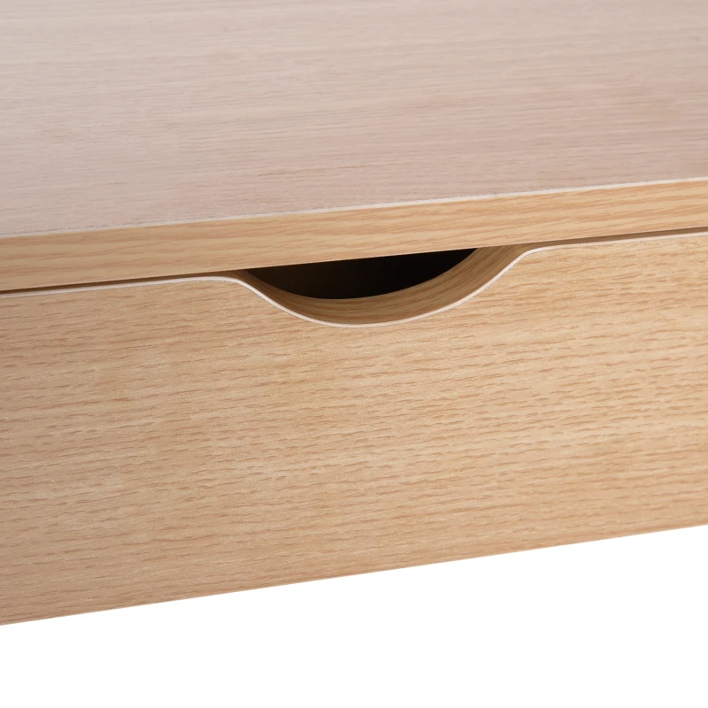 HOMCOM Computer Desk, 120Lx52Wx76.2Hcm-Natural Wood/Black Colour