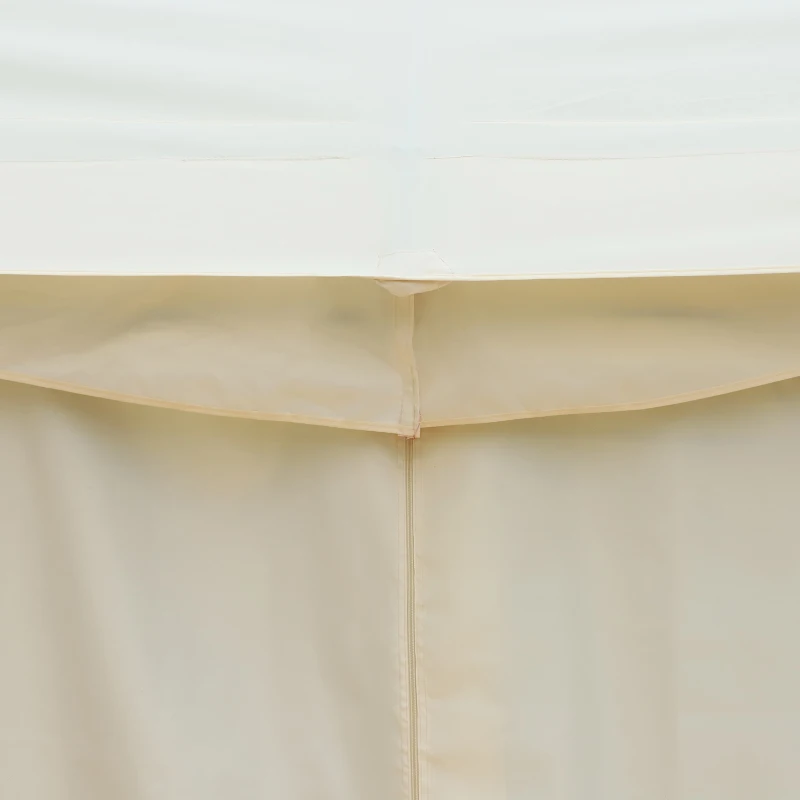 Outsunny 3x3.65m Outdoor Gazebo Canopy Tent 2-tier Roof  W/Curtains