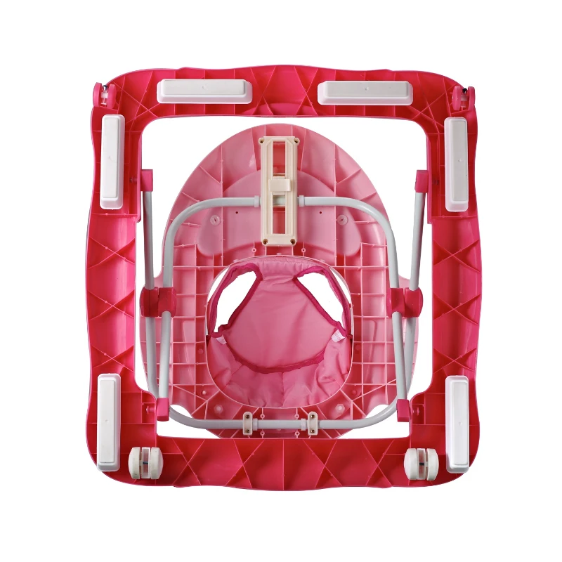 HOMCOM Foldable Baby Walker, Adjustable Height , 70L x 65W x 55Hcm-Pink