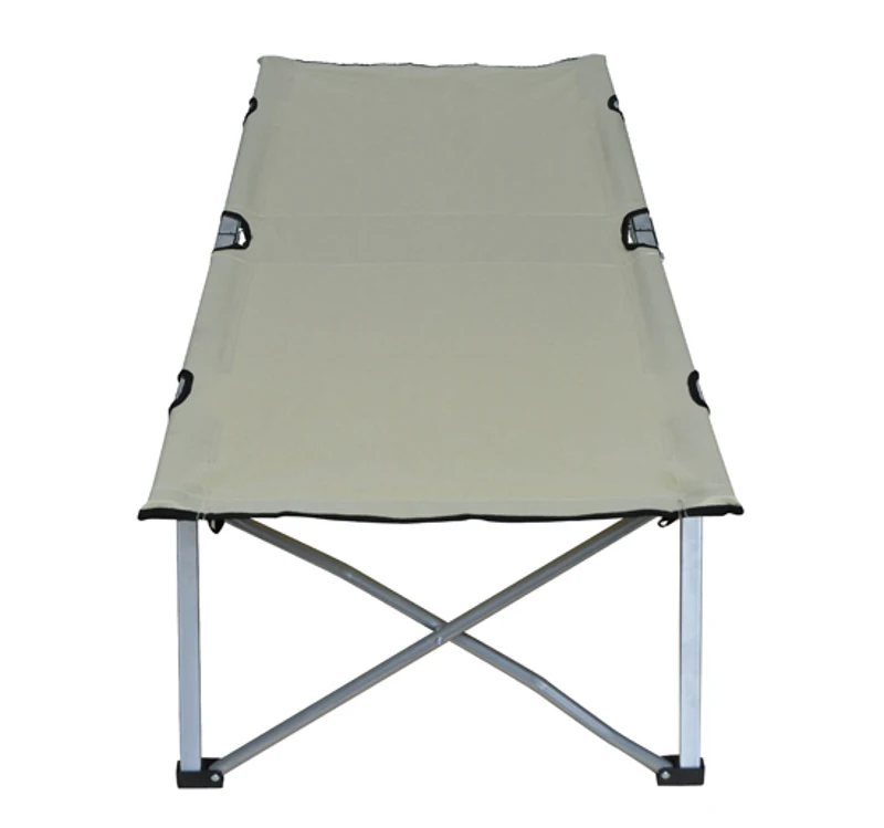 Outsunny Foldable Cot Bed 193Lx64Wx40H cm-Silver/Beige