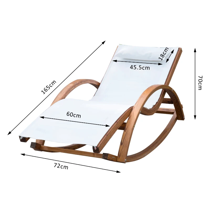 Outsunny Wooden Armchair- Teak Colour/Creamy-White