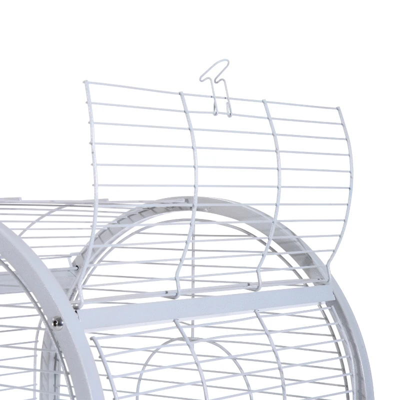 PawHut 53Lx52Wx156H cm Metal Bird Cage W/ Wheels & Stand-Silver
