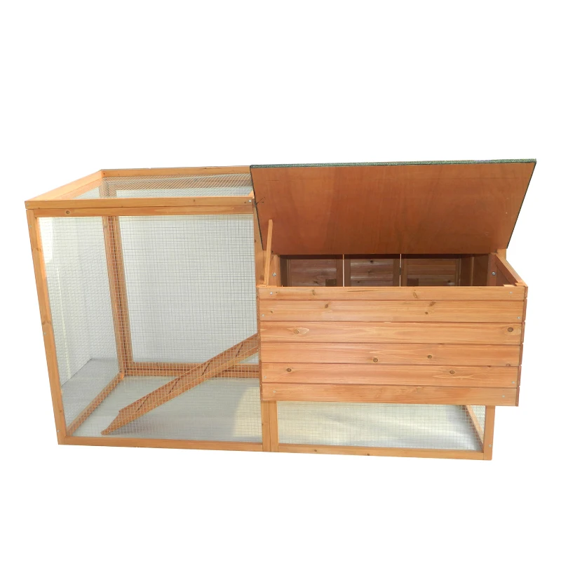 Pawhut Wooden Chicken Coop, 168Lx110.5Wx101.5H cm-Fir Wood