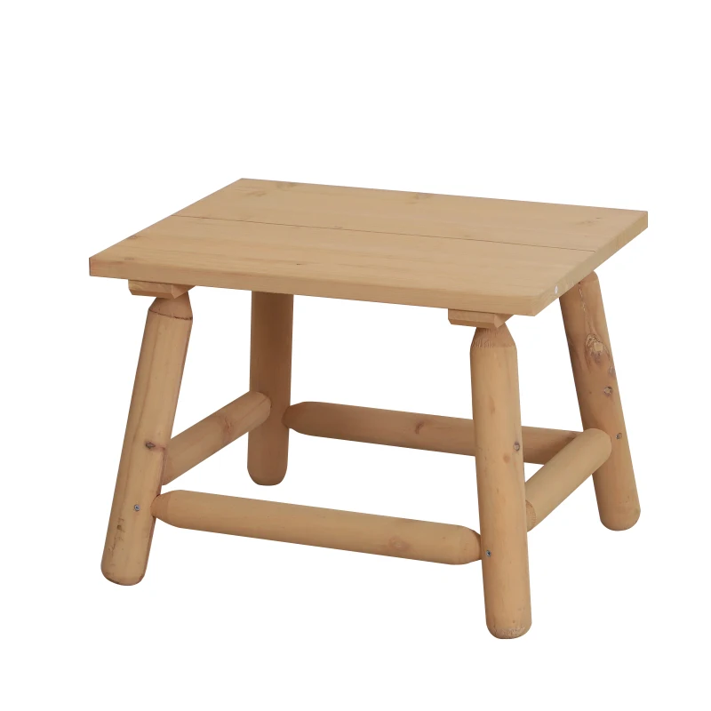 Outsunny Coffee Table, Fir Wood, 60Lx50Wx45H cm-Natural Wood Colour