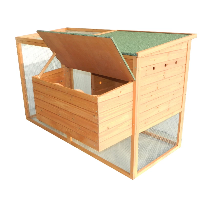 Pawhut Wooden Chicken Coop, 168Lx110.5Wx101.5H cm-Fir Wood