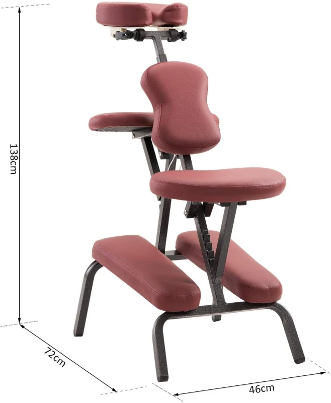HOMCOM Foldable Massage Chair, Steel-Red