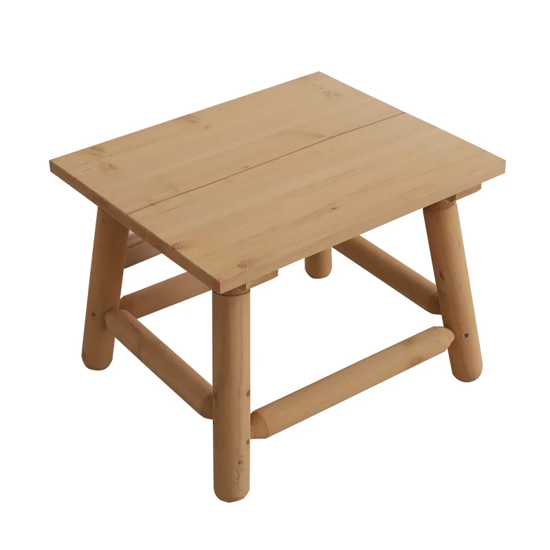 Outsunny Coffee Table, Fir Wood, 60Lx50Wx45H cm-Natural Wood Colour