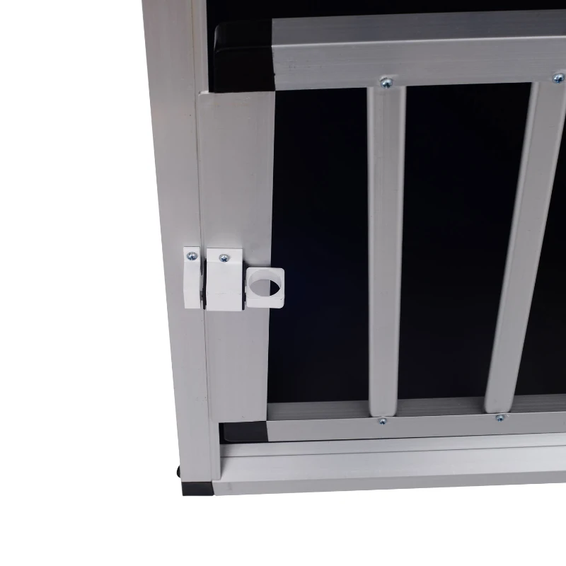 PawHut Aluminium Dog Cage, 89.5Lx68.5Wx50H cm-Silver/Black