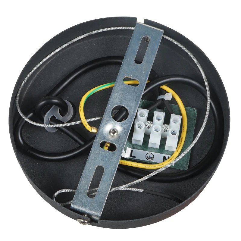 HOMCOM Ceiling Lamp, Adjustable Hanging, Ф30 cm, Metal-Black