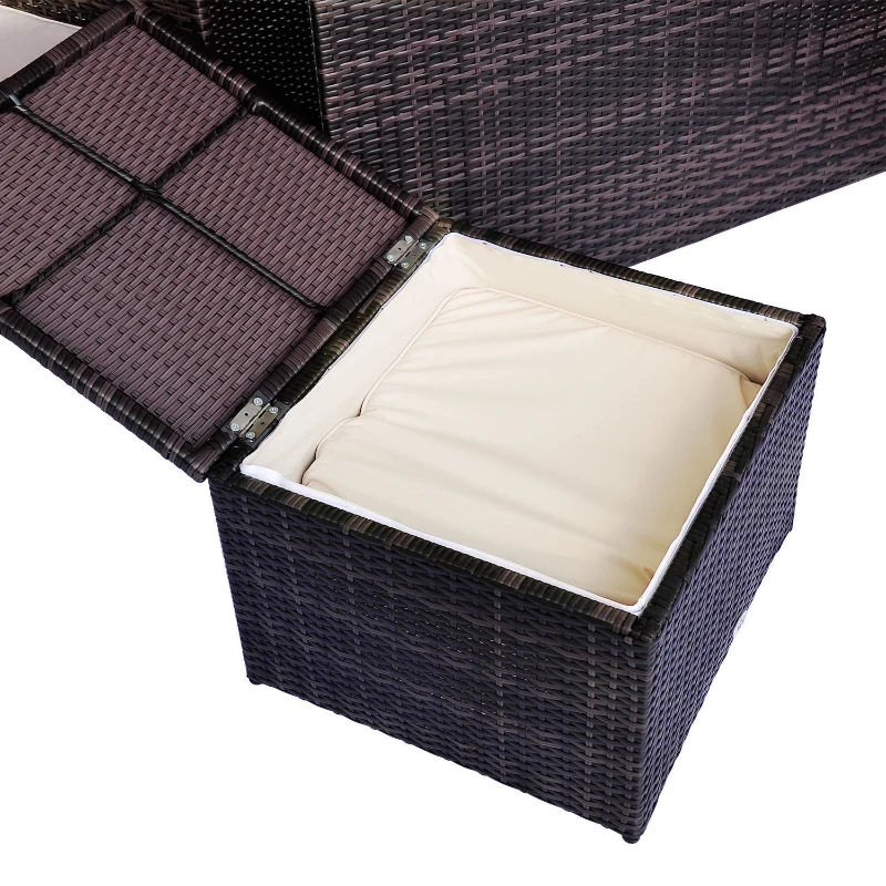 Outsunny 9 PC Rattan Furniture Set-Brown